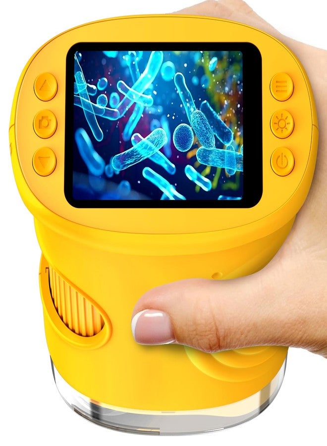 Ashfly 1000X Digital Handheld Microscope for Kids with 2.0" IPS Screen, Portable STEM Science Lab Toy, Rechargeable Pocket Microscope Educational Gift for Boys & Girls Age 4-6 8-12, Orange - Image 1